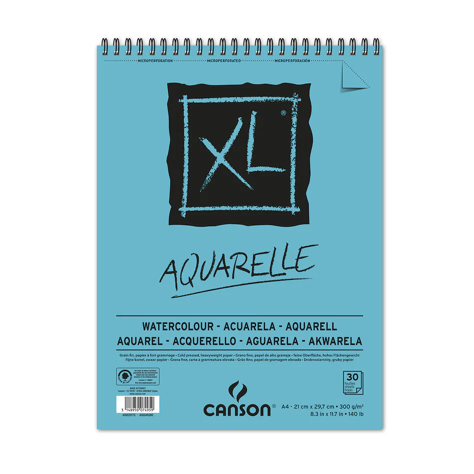 Canson XL Aquarelle Spiral Pad A4