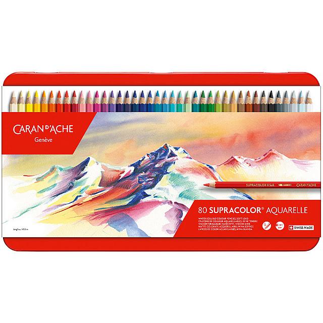 Caran d'Ache Supracolor Water Soluble Pencils Assorted Tin of 80