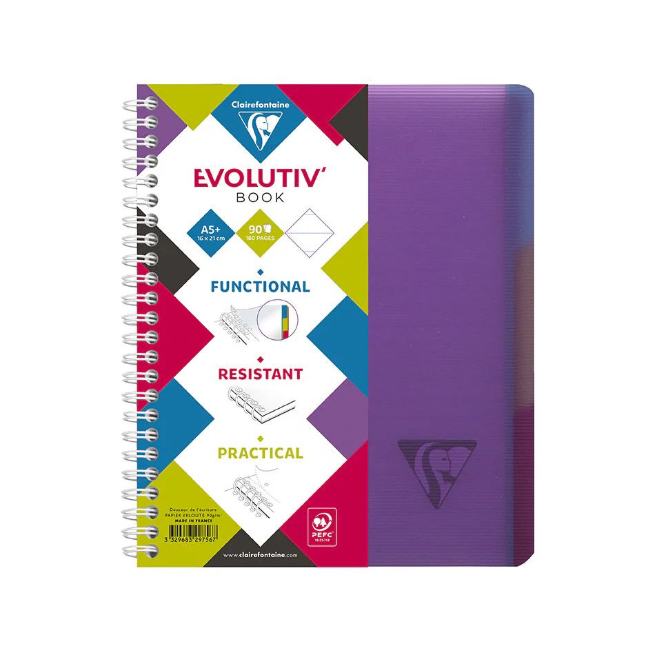 Clairefontaine Linicolor Wirebound Notebook A5 + 3 Removable Dividers