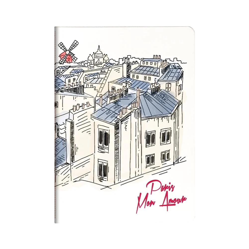 Clairefontaine Moulin Rouge Stapled Notebook Sewn On Spine A5 - Image 3