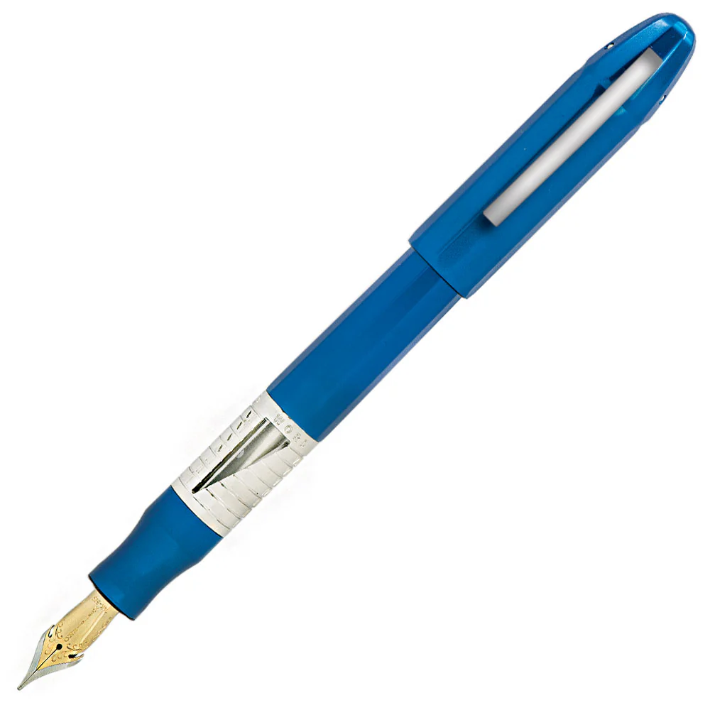 Conklin Nozac Classic Fountain Pen 125th Anniversary Edition Blue with Chrome Trim
