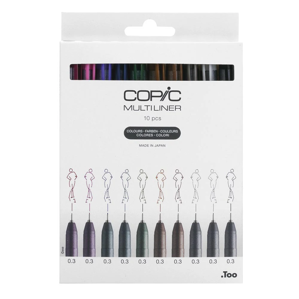Copic MultiLiner Drawing Pen 0.3mm Assorted Set of 10