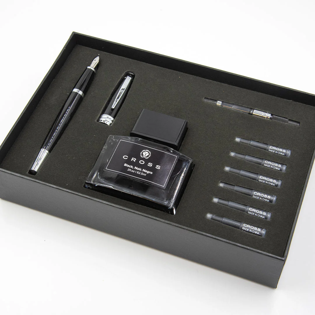 Cross Bailey Fountain Pen & Ink Set Black - Image 4