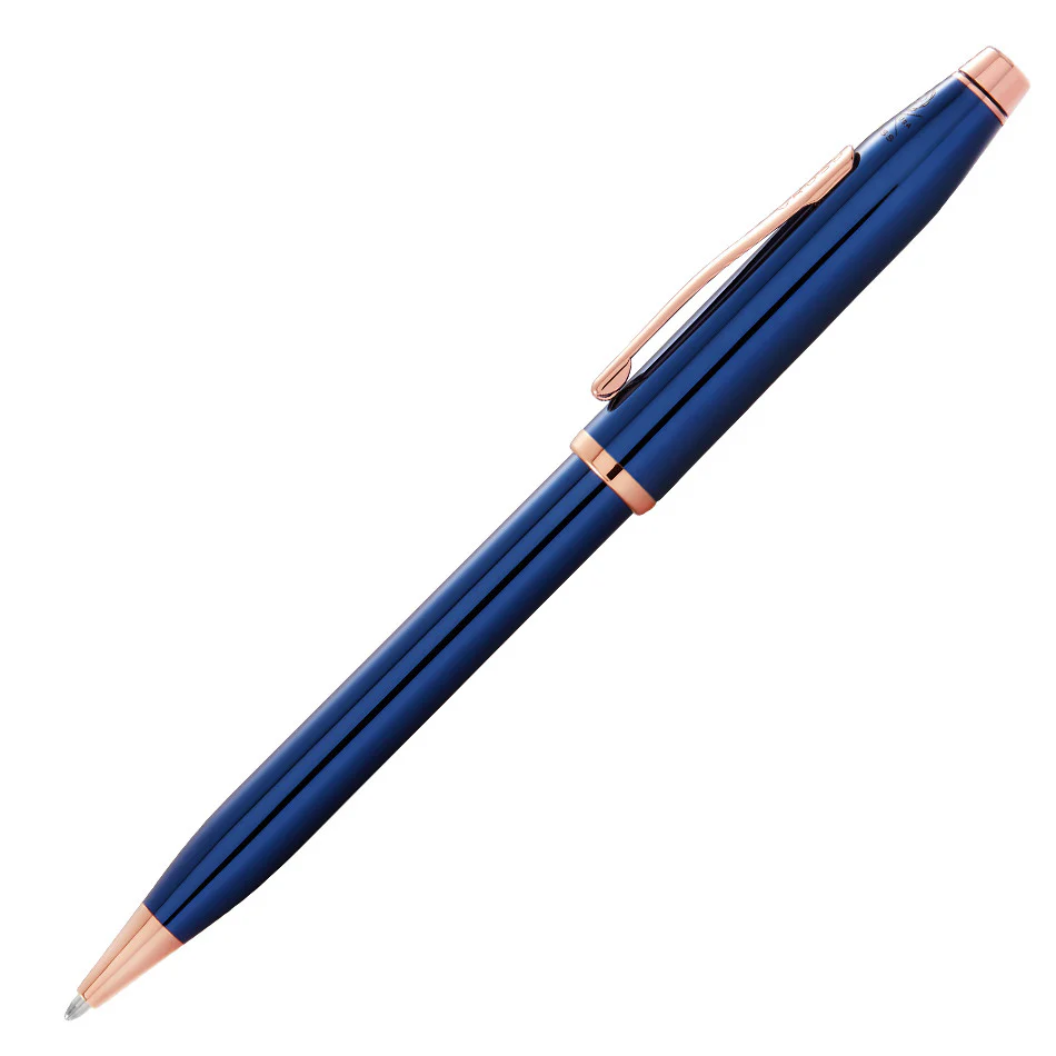 Cross Century II Ballpoint Pen Cobalt Blue with Rose Gold Trim - Image 2