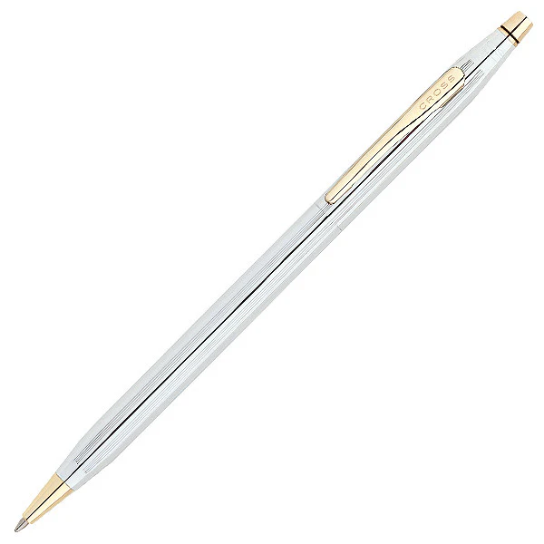 Cross Classic Century Ballpoint Pen Medalist Chrome with Gold Trim