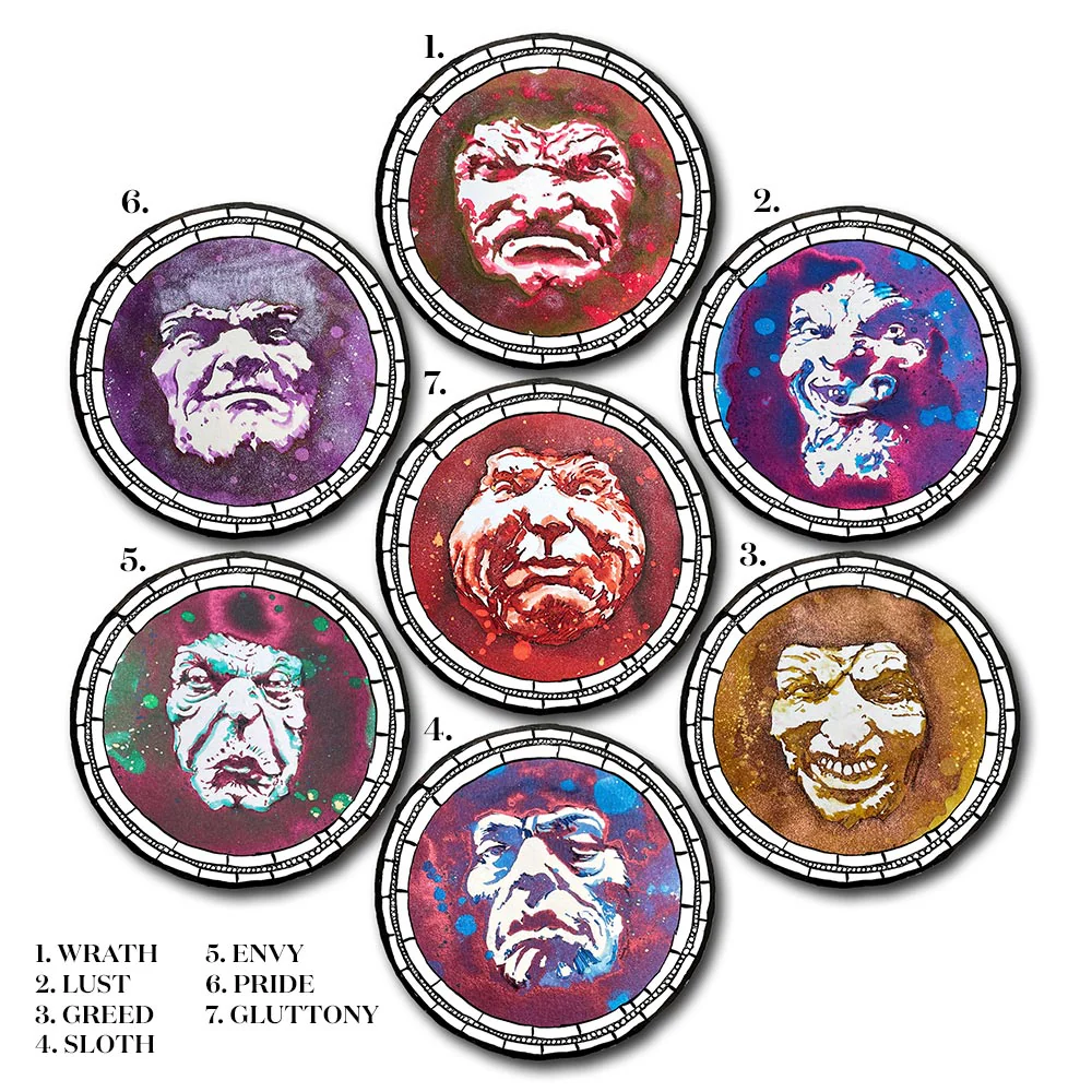 Cult Pens Exclusive 7 Deadly Sins Fountain Pen Ink by Diamine 30ml - Image 2