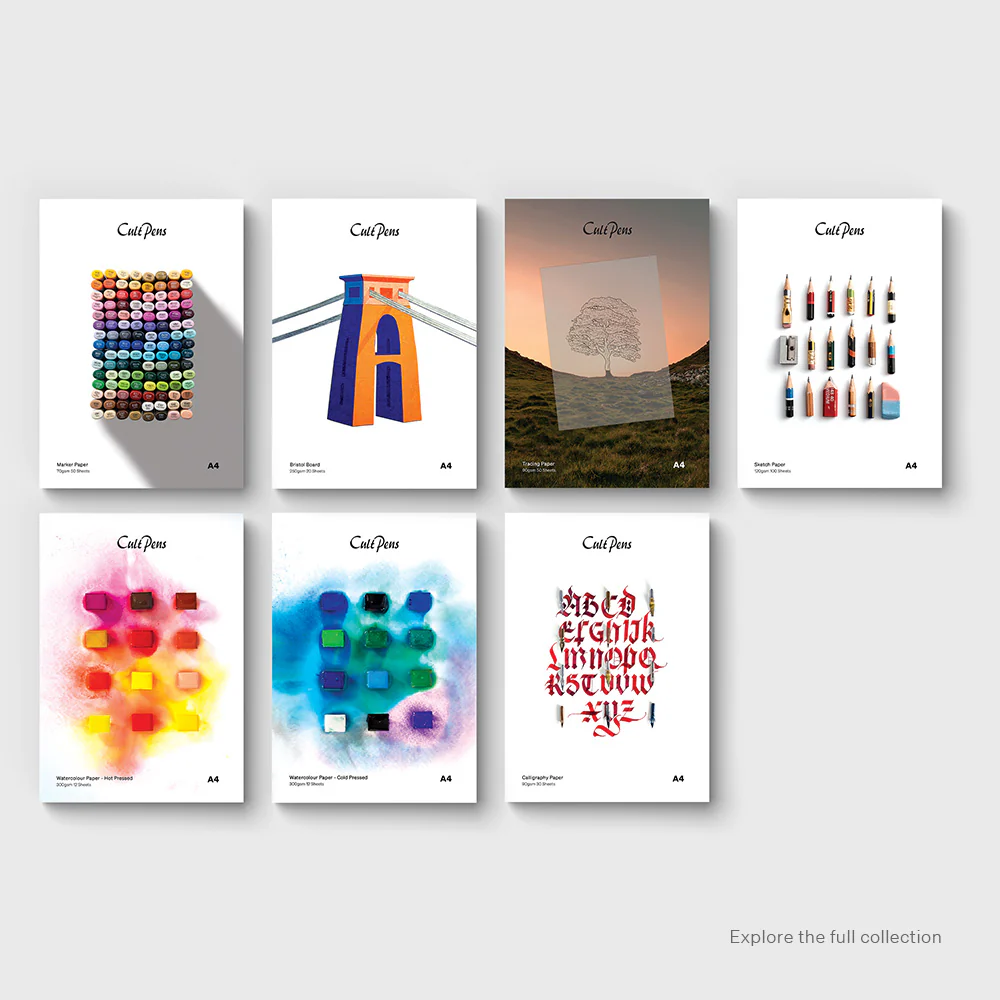 Cult Pens Hot Pressed Watercolour Pad A5 300gsm 12 Sheets - Image 3