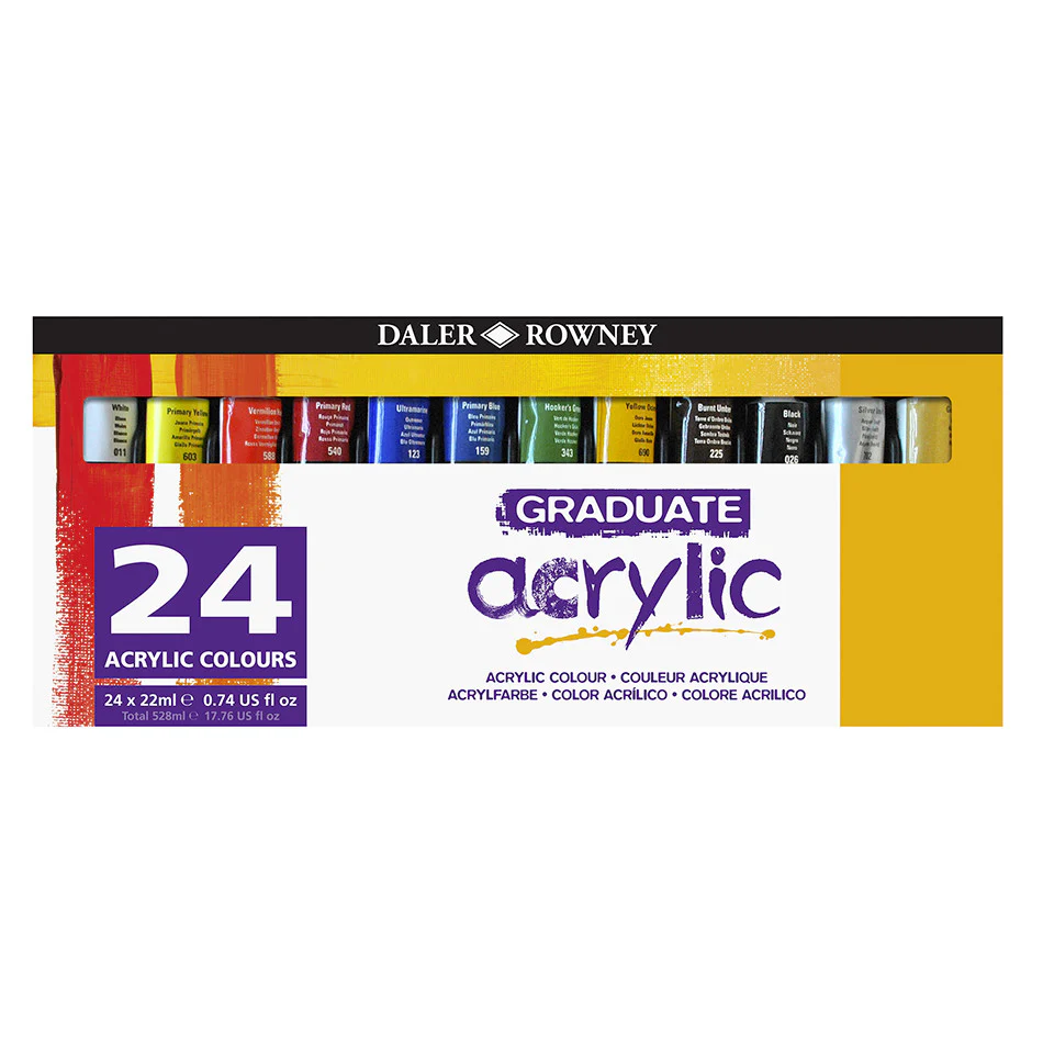 Daler-Rowney Graduate Acrylic Paint 22ml Set of 24