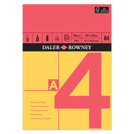 Daler-Rowney Red & Yellow Pad A4