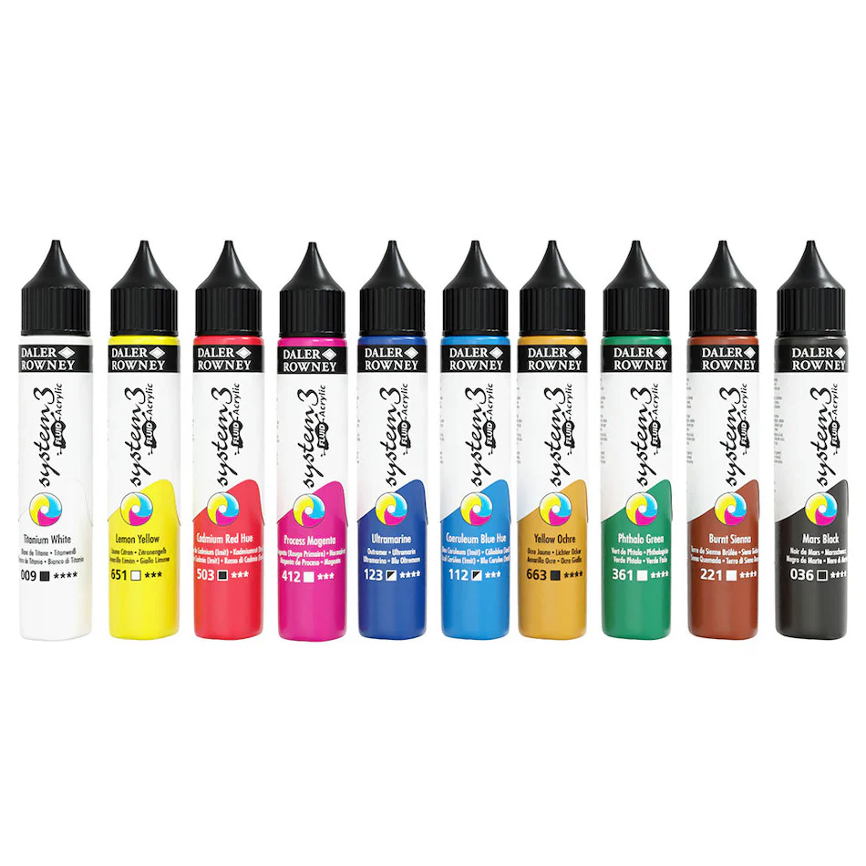 Daler-Rowney System3 Fluid Acrylic 29.5ml Set of 10