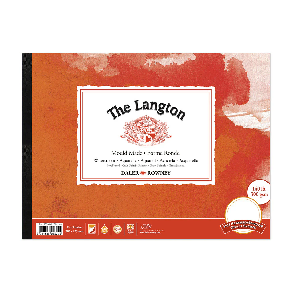 Daler-Rowney The Langton Watercolour Hot Pressed Pad 12x9