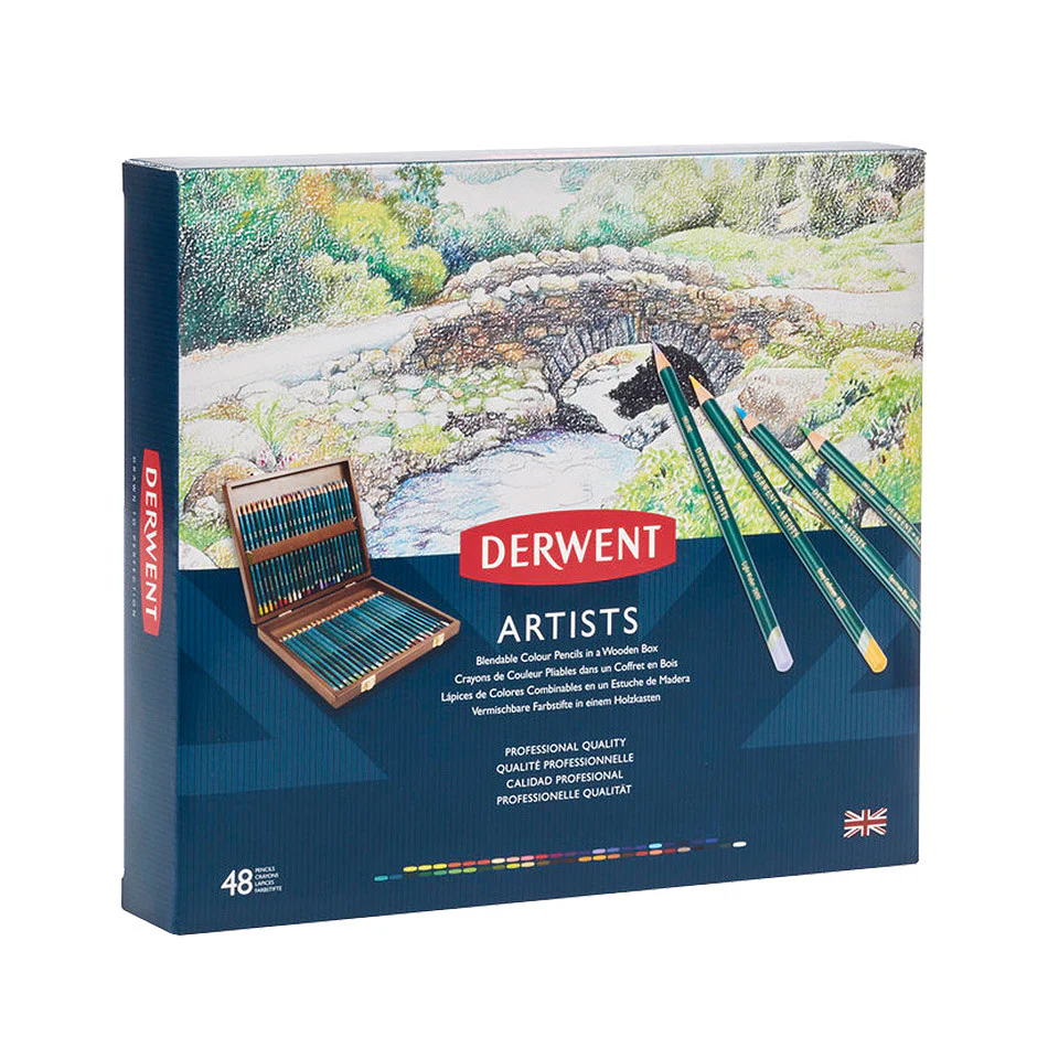 Derwent Artists Pencil Wooden Box of 48 - Image 2