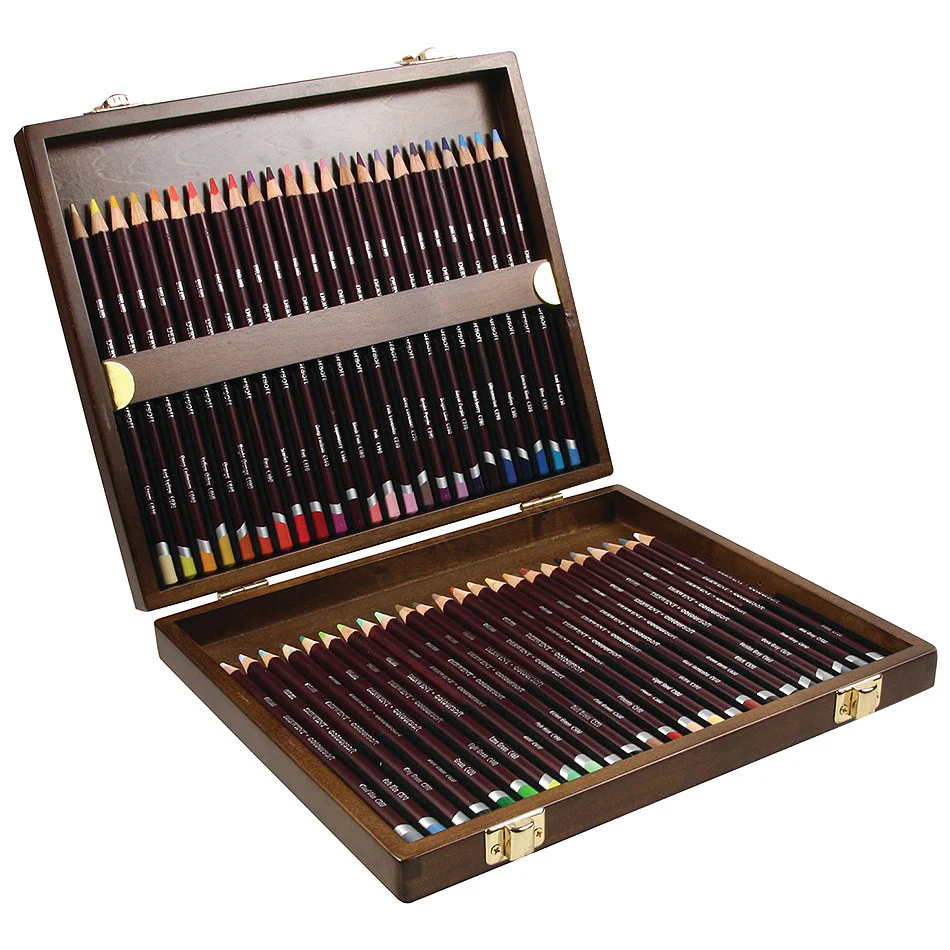 Derwent Coloursoft Coloured Pencils Wooden Box of 48