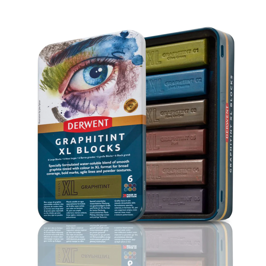 Derwent Graphitint XL Colour Block Tin of 6 - Image 3