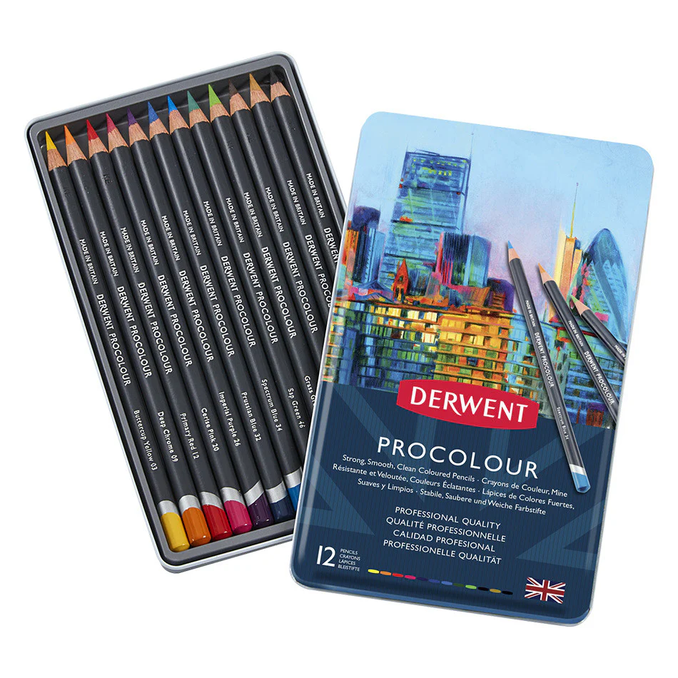 Derwent Procolour Pencil Tin of 12 - Image 2