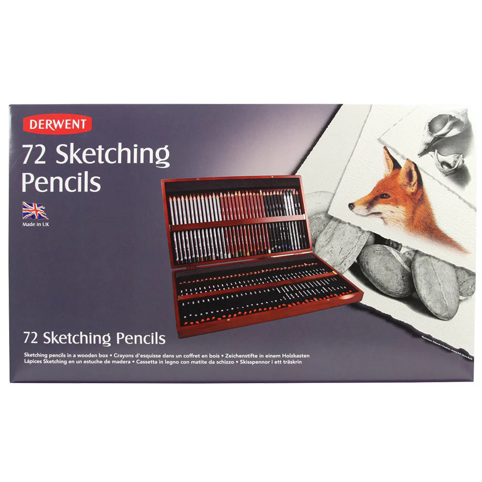 Derwent Sketching Pencil Wooden Box of 72 - Image 2
