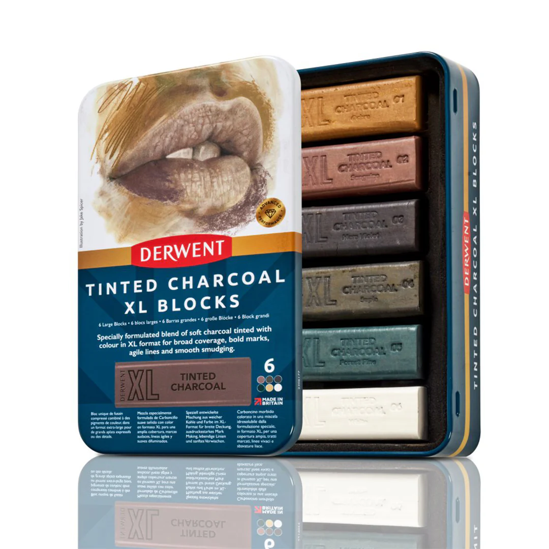 Derwent Tinted Charcoal XL Blocks Set of 6 - Image 2