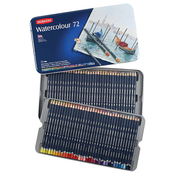Derwent Watercolour Pencils Tin of 72 - Image 2