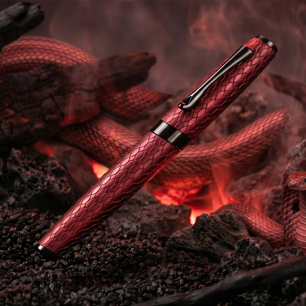 Diplomat Cobra Guilloche Fountain Pen Burgundy - Image 2