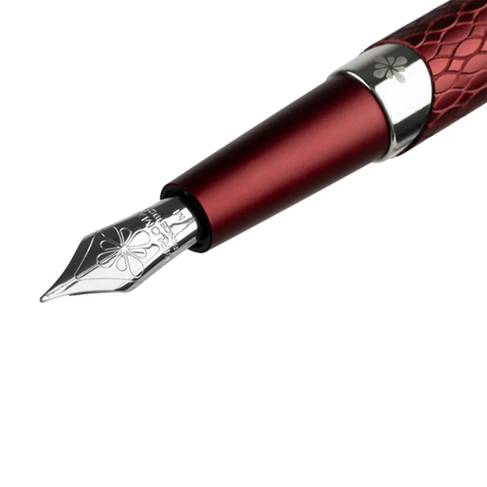 Diplomat Cobra Guilloche Fountain Pen Burgundy - Image 5