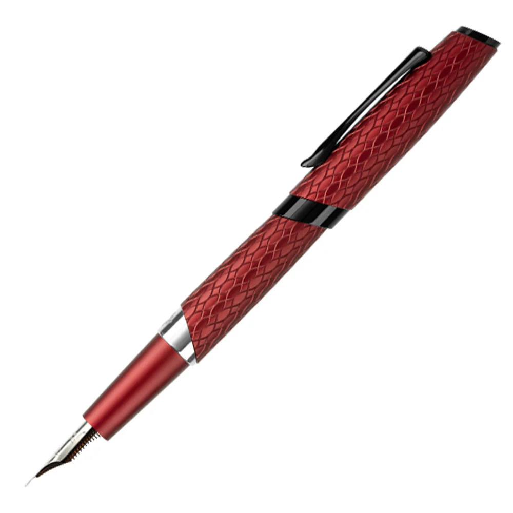 Diplomat Cobra Guilloche Fountain Pen Burgundy - Image 8