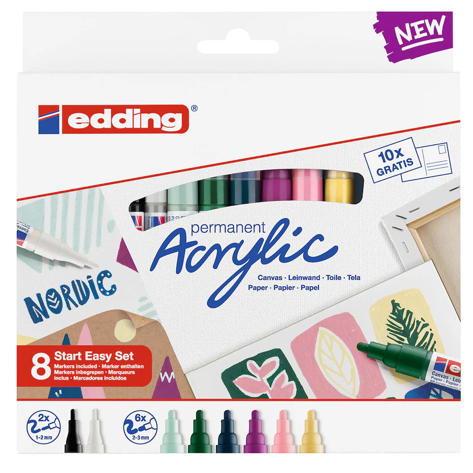 edding Acrylic Markers Easy Start Set of 8 Nordic