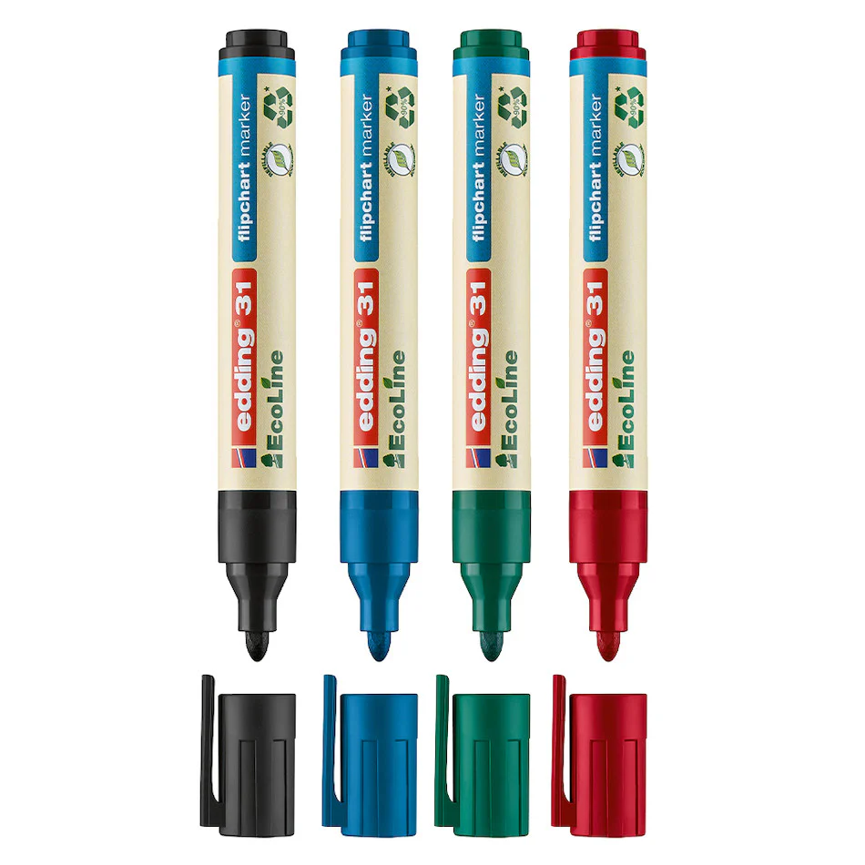edding EcoLine 31 Flipchart Marker Set of 4 - Image 2