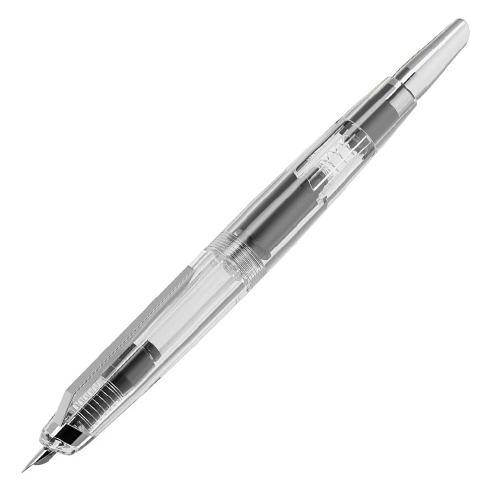 Endless Phantom Fountain Pen Clear with Chrome Trim