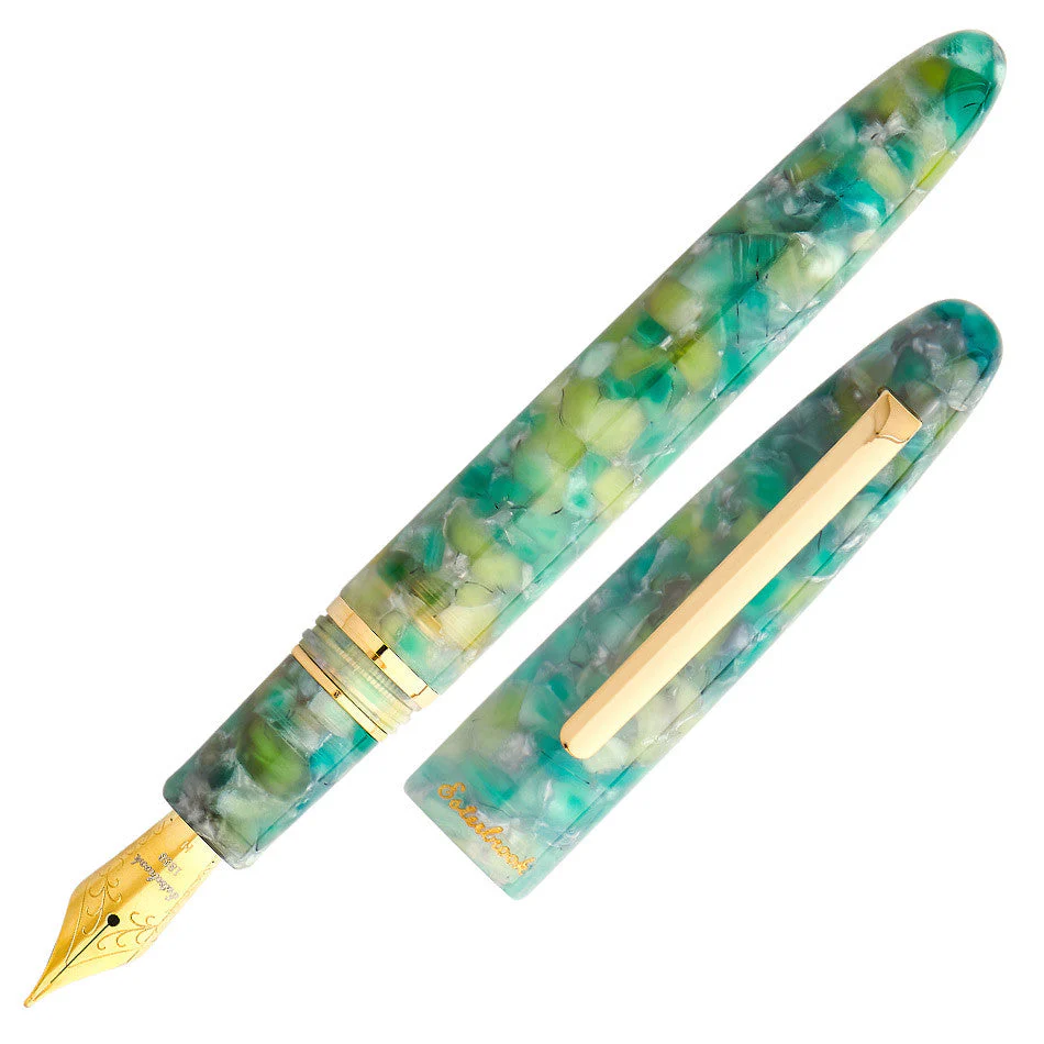 Esterbrook Estie Fountain Pen Sea Glass with Gold Trim Custom Scribe Nib