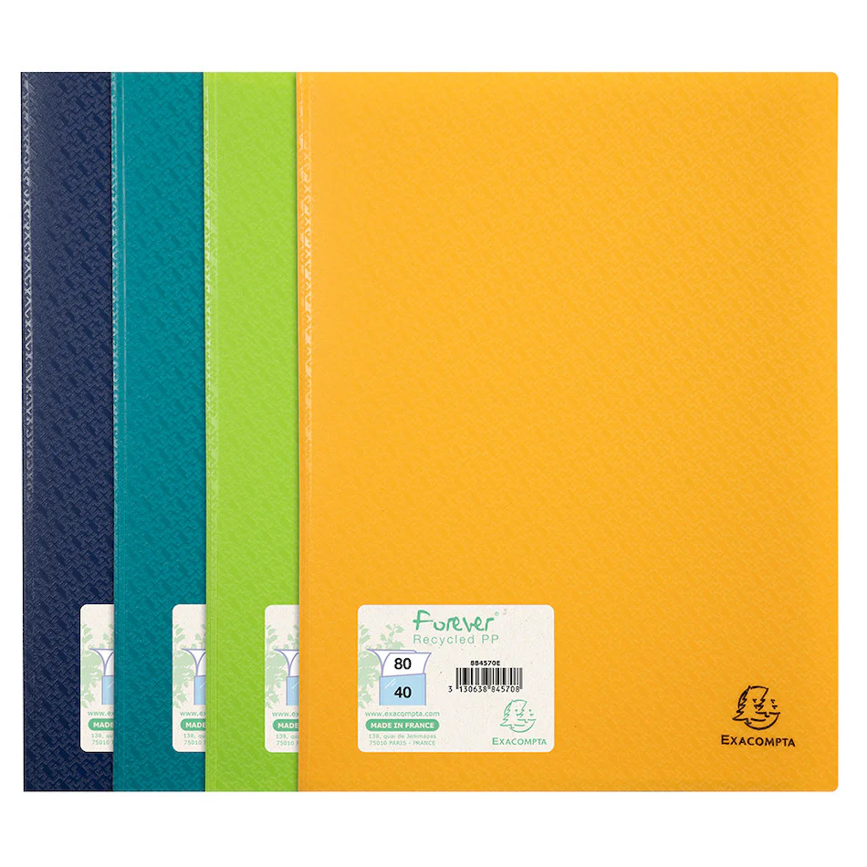 Exacompta Forever Recycled PP 40 Packet Display Book A4 Assorted Colours