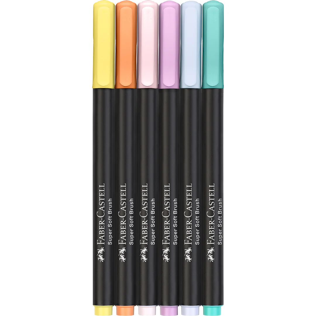 Faber-Castell Brush Pens Black Edition Set of 6 Pastel - Image 3