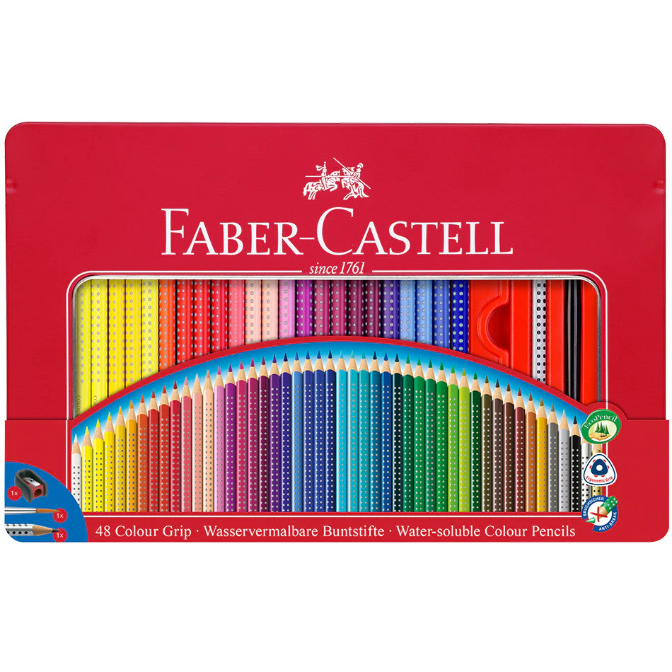 Faber-Castell Colour Grip Pencils Tin of 48