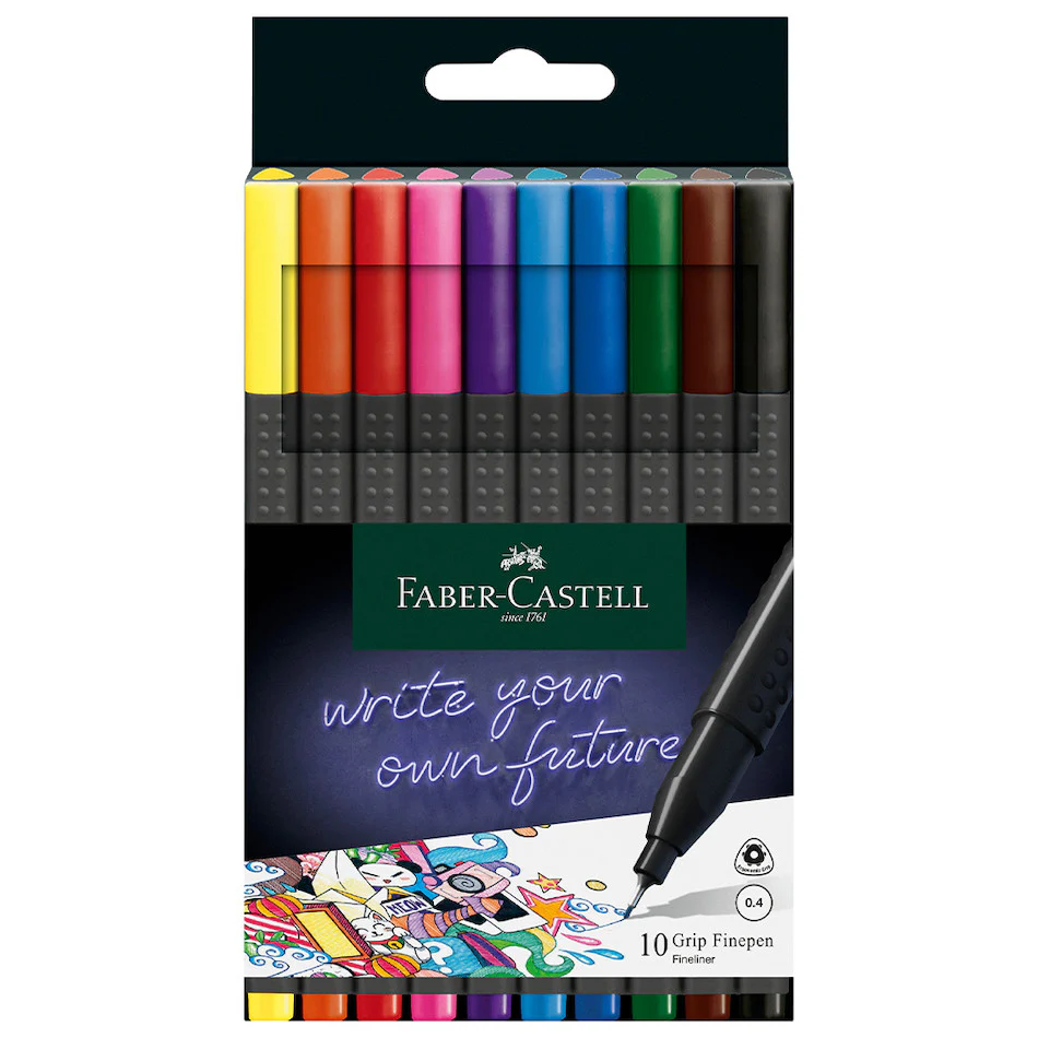 Faber-Castell Grip Finepen 0.4 Set of 10
