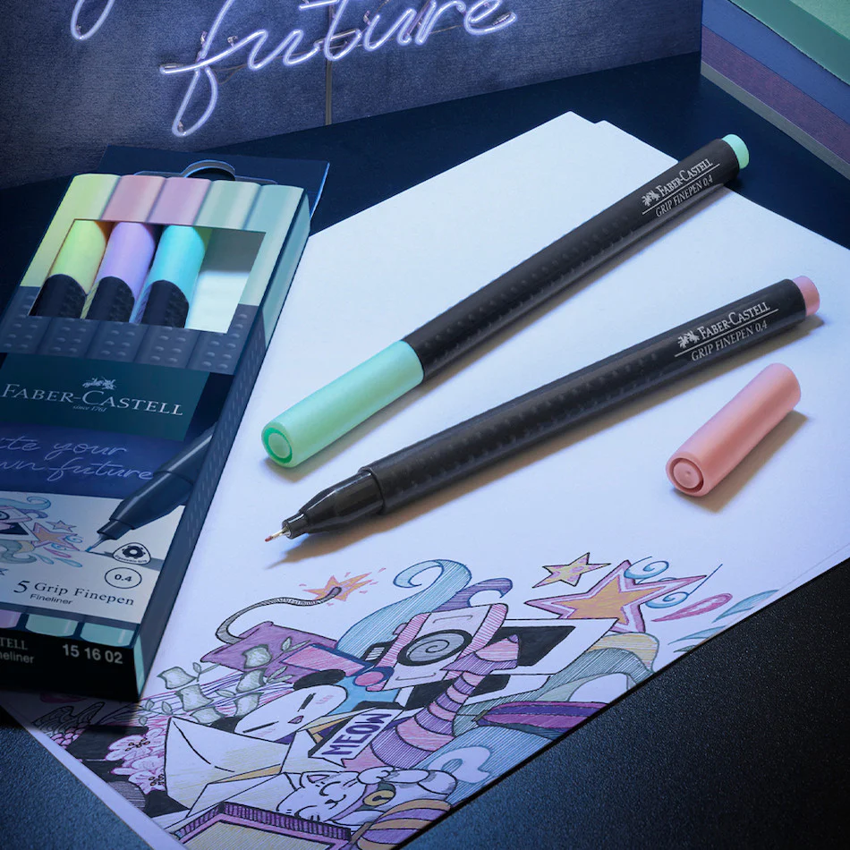 Faber-Castell Grip Finepen Set of 5 Pastel - Image 2