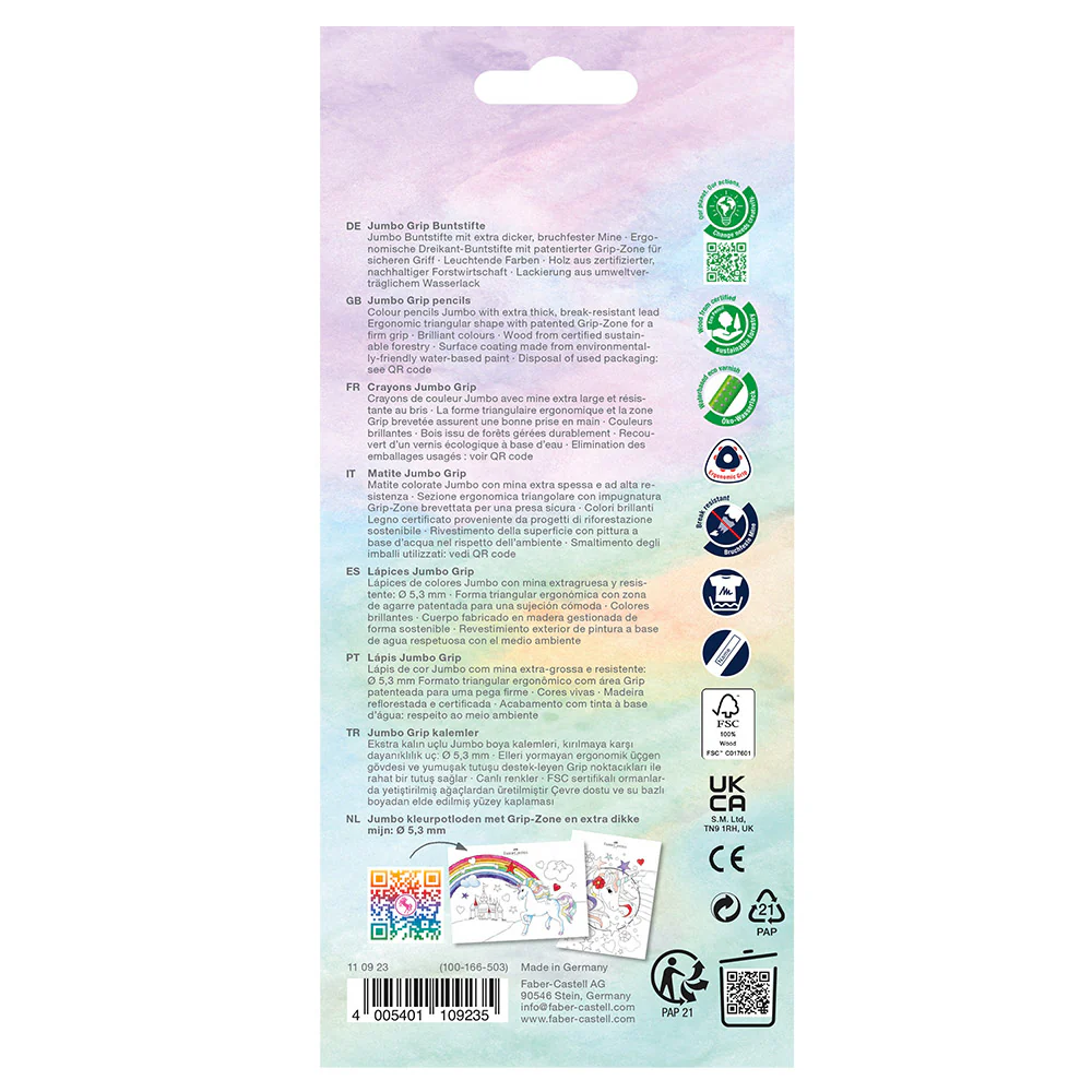Faber-Castell Jumbo Grip Colour Pencil Set of 10 - Image 2