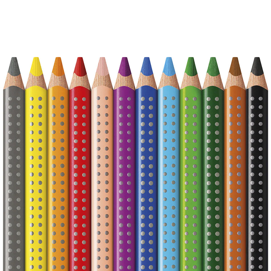 Faber-Castell Jumbo Grip Colour Pencils Pack 12 - Image 2