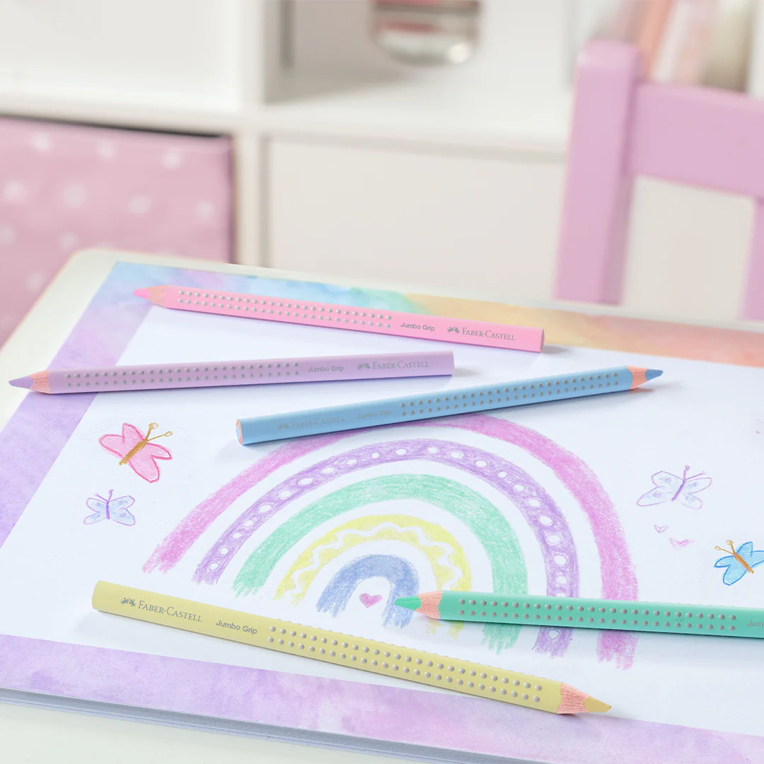 Faber-Castell Jumbo Grip Coloured Pencil Pastel Set of 5 - Image 2