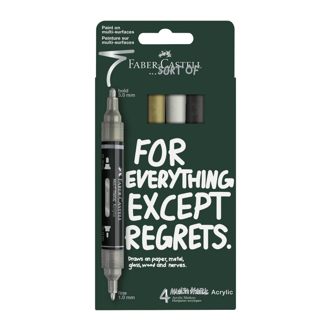 Faber-Castell Multimark Acrylic Marker Set of 4 Classics