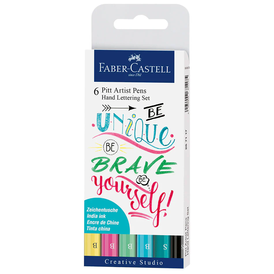 Faber-Castell Pitt Artist Pen Hand Lettering Set of 6 - Image 3