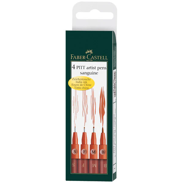 Faber-Castell Pitt Artist Pen Wallet of 4 Set 1 - Image 3
