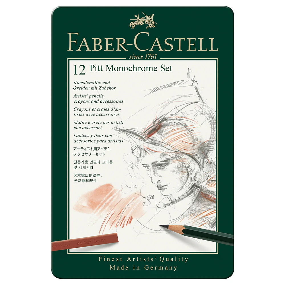 Faber-Castell Pitt Monochrome Set Tin of 12