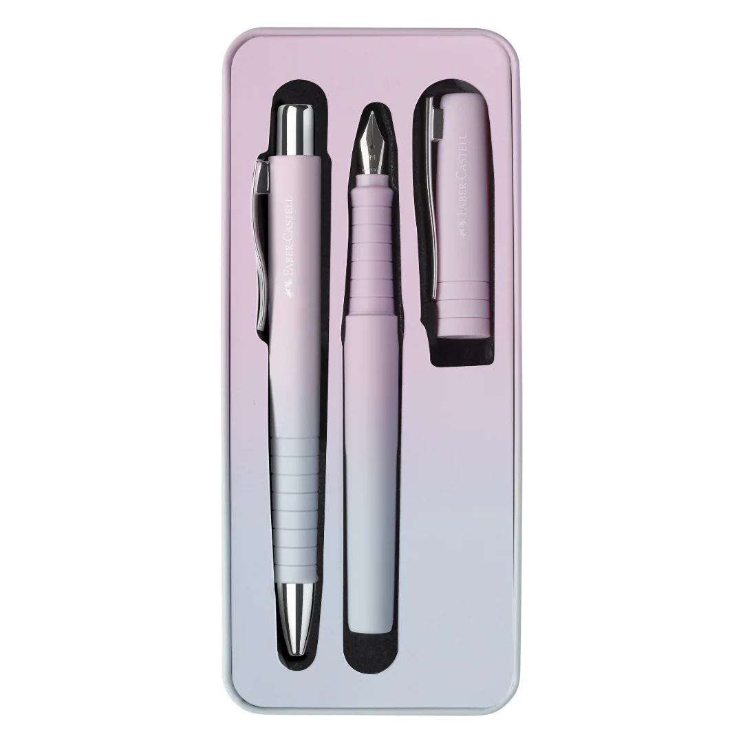 Faber-Castell Poly Ball Fountain Pen and Ballpoint Set Blushing Sky