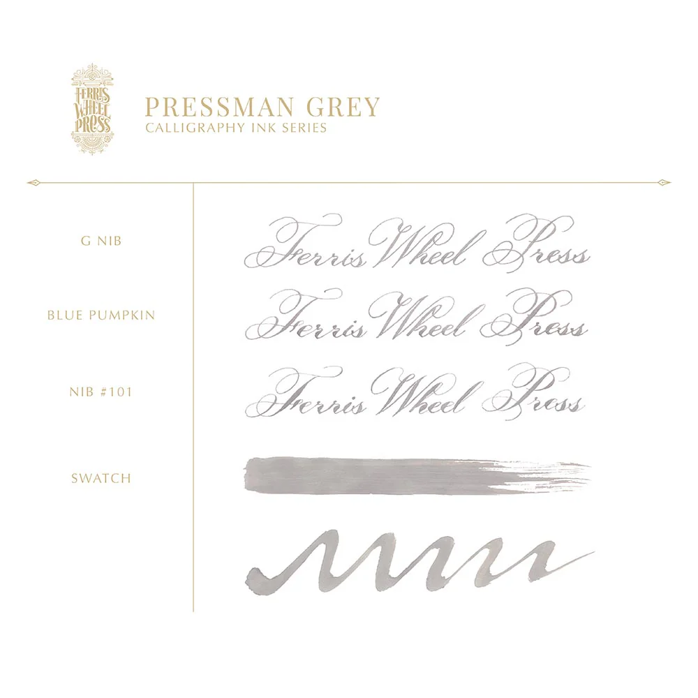 Ferris Wheel Press Calligraphy Ink 28ml Pressman Grey - Image 4