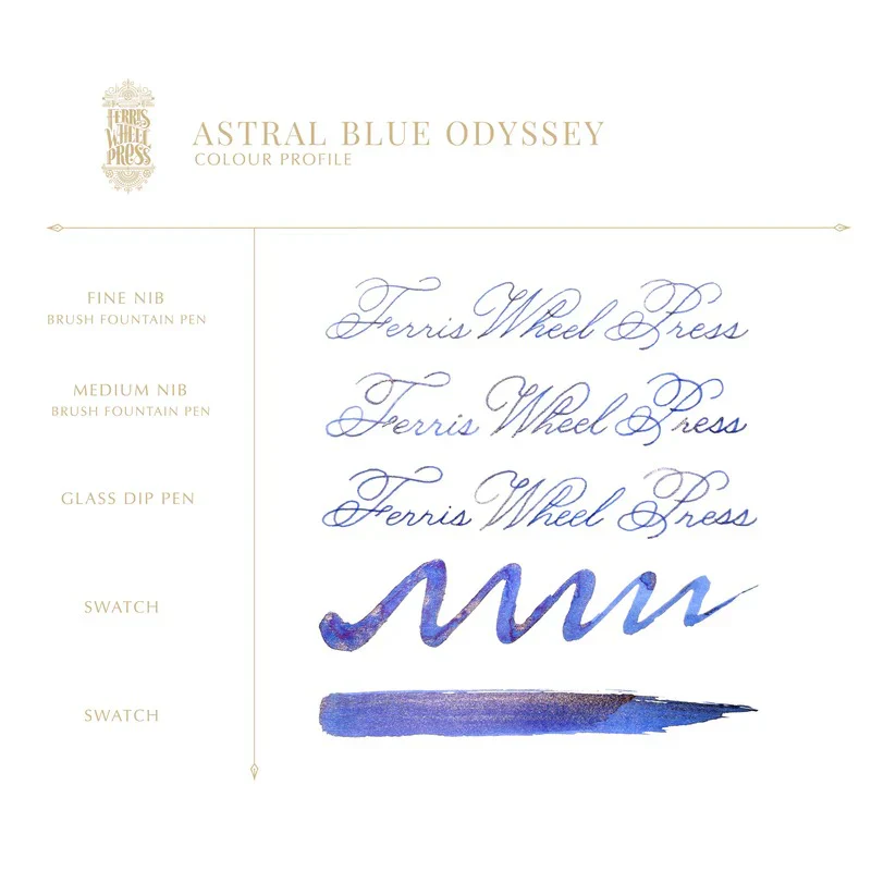 Ferris Wheel Press Everyday Fountain Pen Ink 10ml Astral Blue Odyssey - Image 3