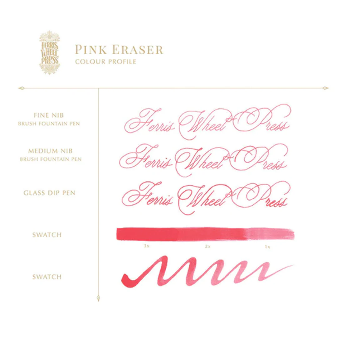 Ferris Wheel Press Fountain Pen Ink 38ml Pink Eraser - Image 2