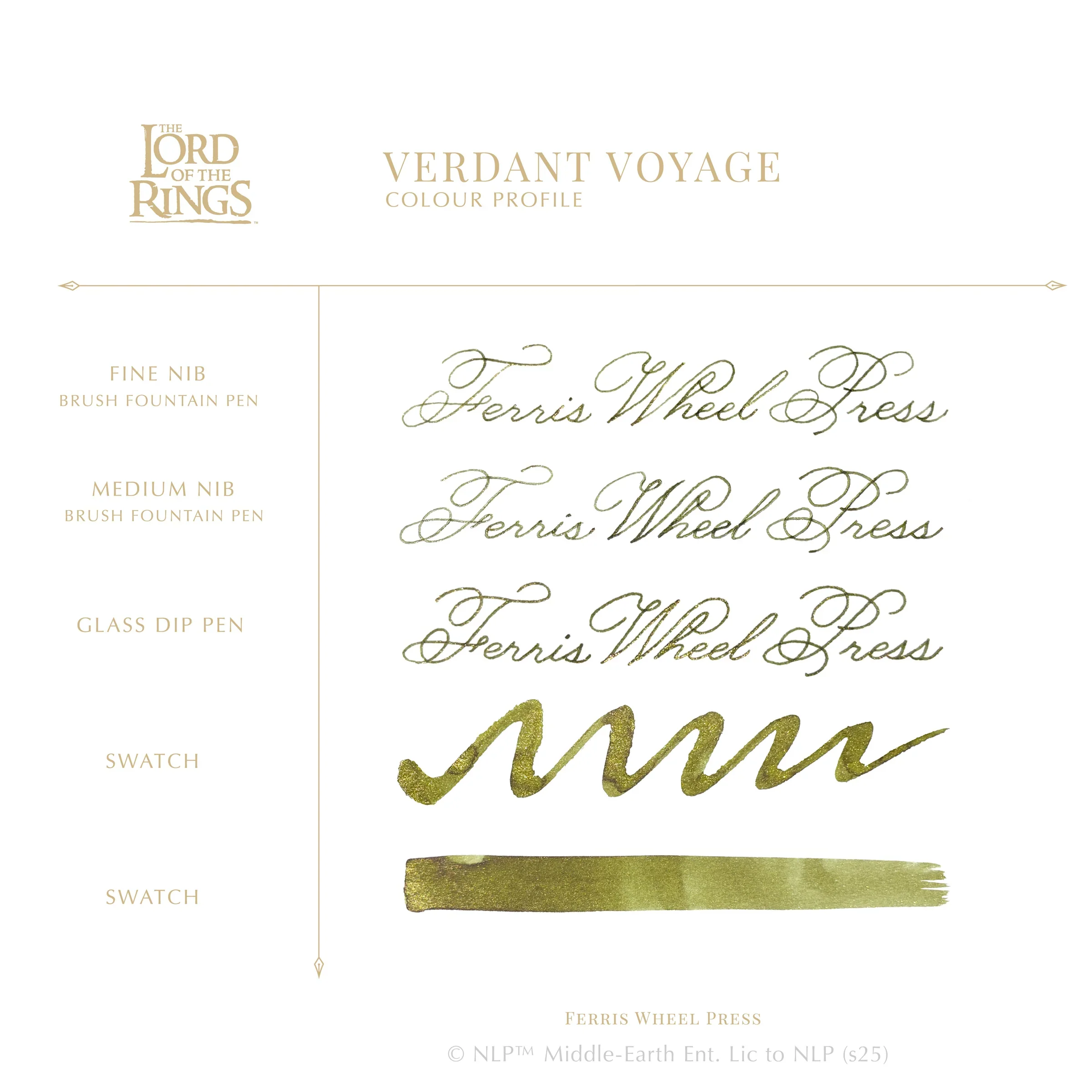 Ferris Wheel Press Lord of the Rings Fountain Pen Ink 28ml Verdant Voyage - Image 3
