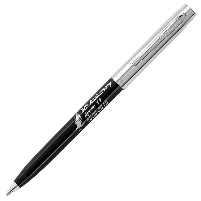 Fisher Space Pen Cap-O-Matic Apollo 11 50th Anniversary Pressurised Ballpoint Pen Black and Chrome