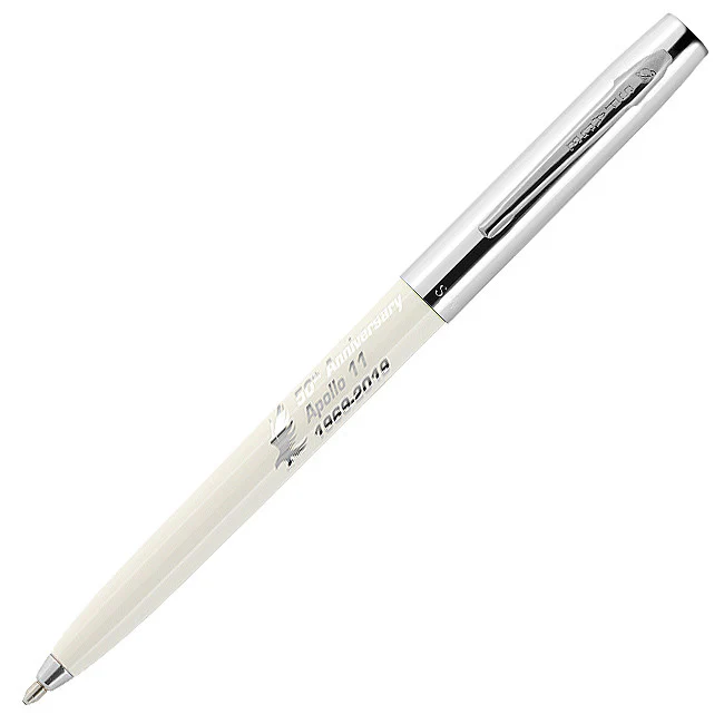 Fisher Space Pen Cap-O-Matic Apollo 11 50th Anniversary Pressurised Ballpoint Pen White and Chrome