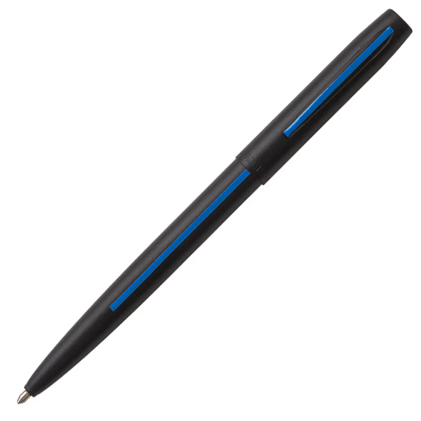 Fisher Space Pen Cap-O-Matic Law Enforcement Ballpoint Pen Black with Blue Stripe