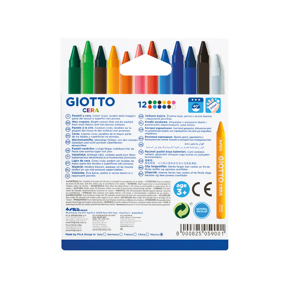 Giotto Cera Crayons Wax Maxi Set of 12 - Image 3